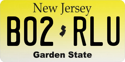 NJ license plate B02RLU