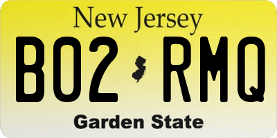 NJ license plate B02RMQ