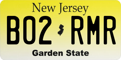 NJ license plate B02RMR
