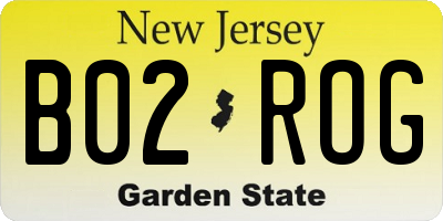 NJ license plate B02ROG