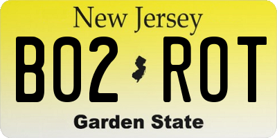 NJ license plate B02ROT