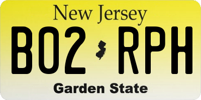 NJ license plate B02RPH