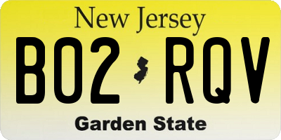 NJ license plate B02RQV