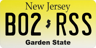 NJ license plate B02RSS