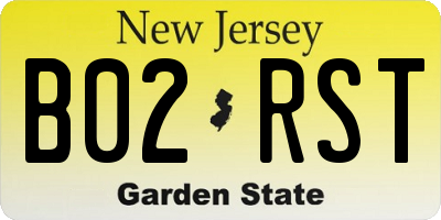 NJ license plate B02RST