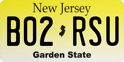 NJ license plate B02RSU