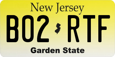 NJ license plate B02RTF