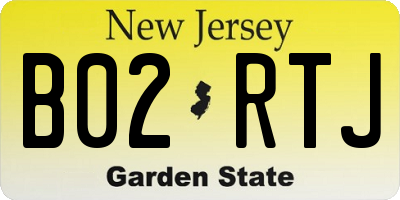 NJ license plate B02RTJ