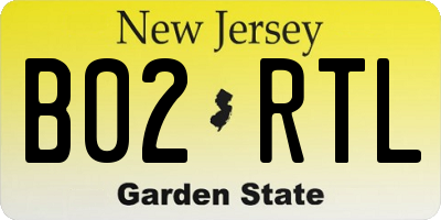 NJ license plate B02RTL