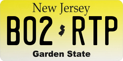 NJ license plate B02RTP