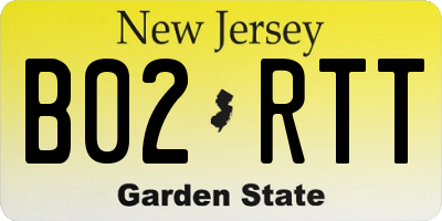 NJ license plate B02RTT