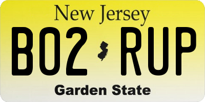 NJ license plate B02RUP