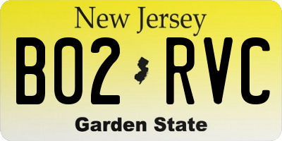 NJ license plate B02RVC