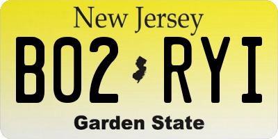 NJ license plate B02RYI