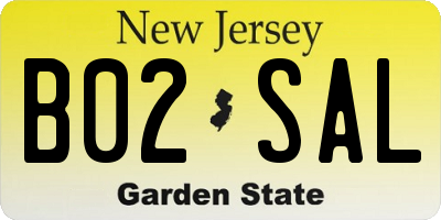 NJ license plate B02SAL