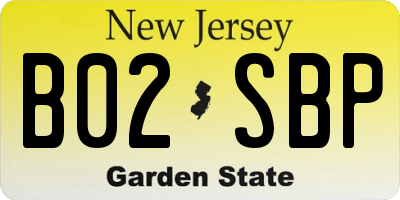 NJ license plate B02SBP