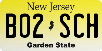 NJ license plate B02SCH