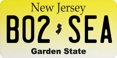 NJ license plate B02SEA