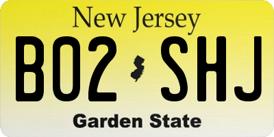 NJ license plate B02SHJ