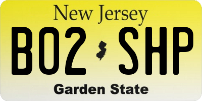 NJ license plate B02SHP