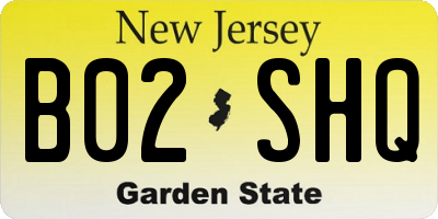 NJ license plate B02SHQ