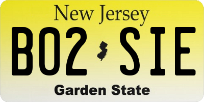 NJ license plate B02SIE