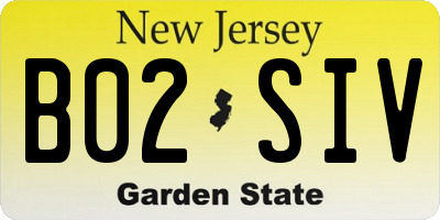 NJ license plate B02SIV