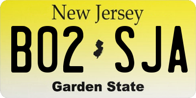 NJ license plate B02SJA