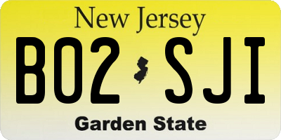 NJ license plate B02SJI