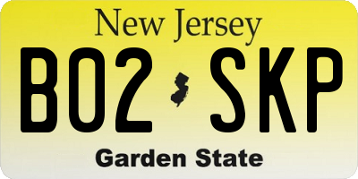 NJ license plate B02SKP
