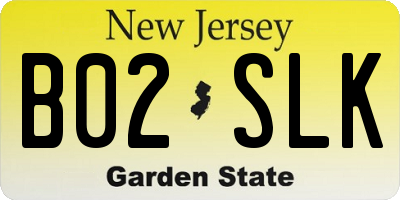 NJ license plate B02SLK