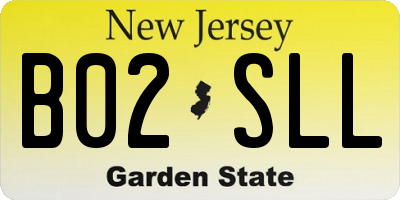 NJ license plate B02SLL