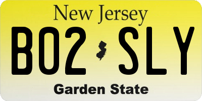NJ license plate B02SLY
