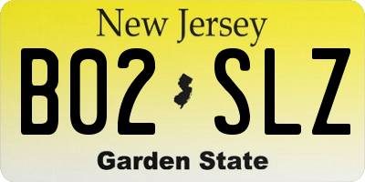 NJ license plate B02SLZ