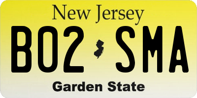 NJ license plate B02SMA