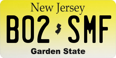 NJ license plate B02SMF