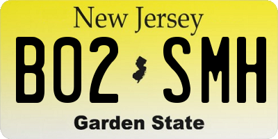 NJ license plate B02SMH