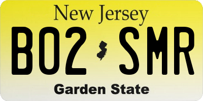 NJ license plate B02SMR