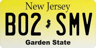 NJ license plate B02SMV