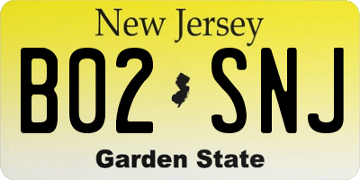 NJ license plate B02SNJ