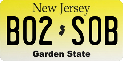 NJ license plate B02SOB