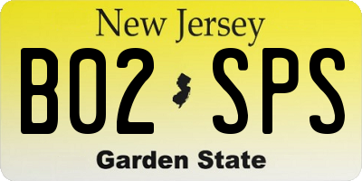 NJ license plate B02SPS
