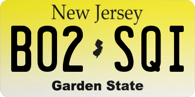 NJ license plate B02SQI