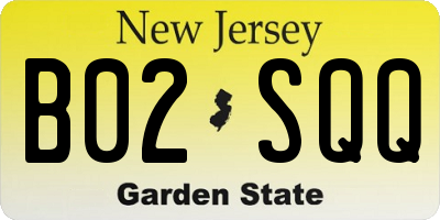 NJ license plate B02SQQ