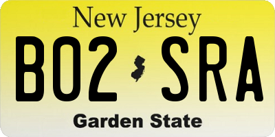 NJ license plate B02SRA