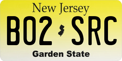 NJ license plate B02SRC