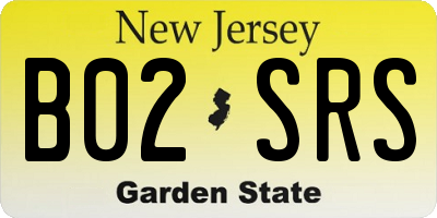 NJ license plate B02SRS