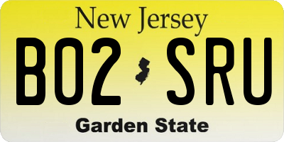 NJ license plate B02SRU