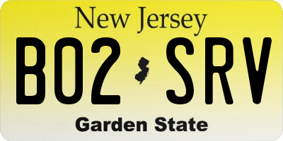 NJ license plate B02SRV