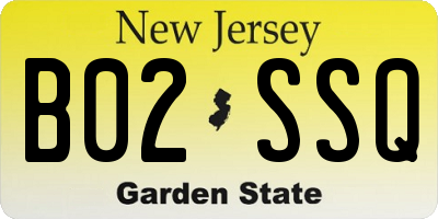 NJ license plate B02SSQ